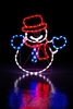 MOTIF DECORATIF LUMINEUX "Bonhomme de neige et écharpe pourpre led" - Décoration fête de Noël