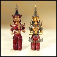 AMBIANCE ZEN - STATUETTES "Couple bouddhas à genoux"