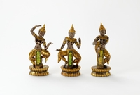 AMBIANCE ZEN - STATUETTES "Bouddhas dansants" Lot de x3 pièces