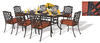 MOBILIER EXTERIEUR TERRASSE  & JARDIN - ENSEMBLE GRANDE TABLE ET 8 FAUTEUILS "Florence" 8 PERSONNES