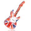 HORLOGE MURALE LUMINEUSE ORIGINALE "Guitare drapeau Anglais UK" THEME ANGLETERRE